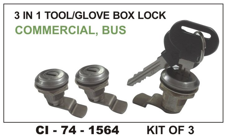 3 IN 1 TOOL BOX LOCK W/KEY BUS UNIVERSAL