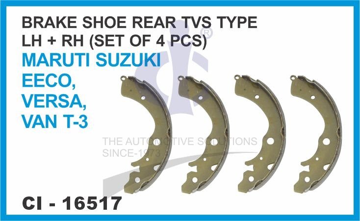 BRAKE SHOE REAR TVS TYPE LH/RH ( SET OF 4 PCS ) MARUTI SUZUKI EECO VERSA  VAN T-3