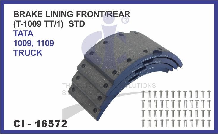 BRAKE LINING FRONT/REAR SET OF 4 PCS (T-1009 TT/1) STD TATA 1009, 1109 TRUCK