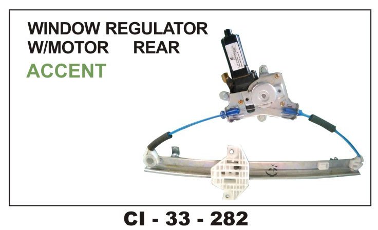 WINDOW REGULATOR ASSY W/MOTOR ACCENT REAR