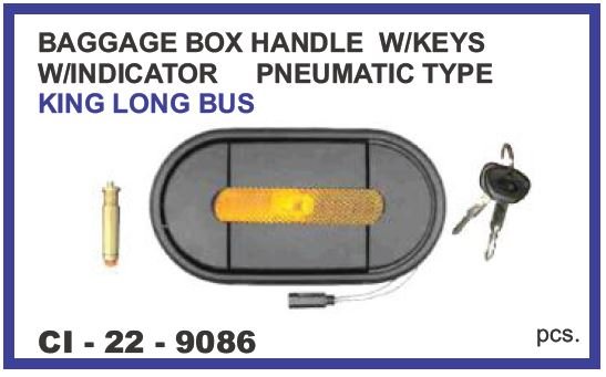 BAGGAGE BOX HANDLE W/INDICATOR W/KEYS PNEUMATIC TYPE KING LONG BUS